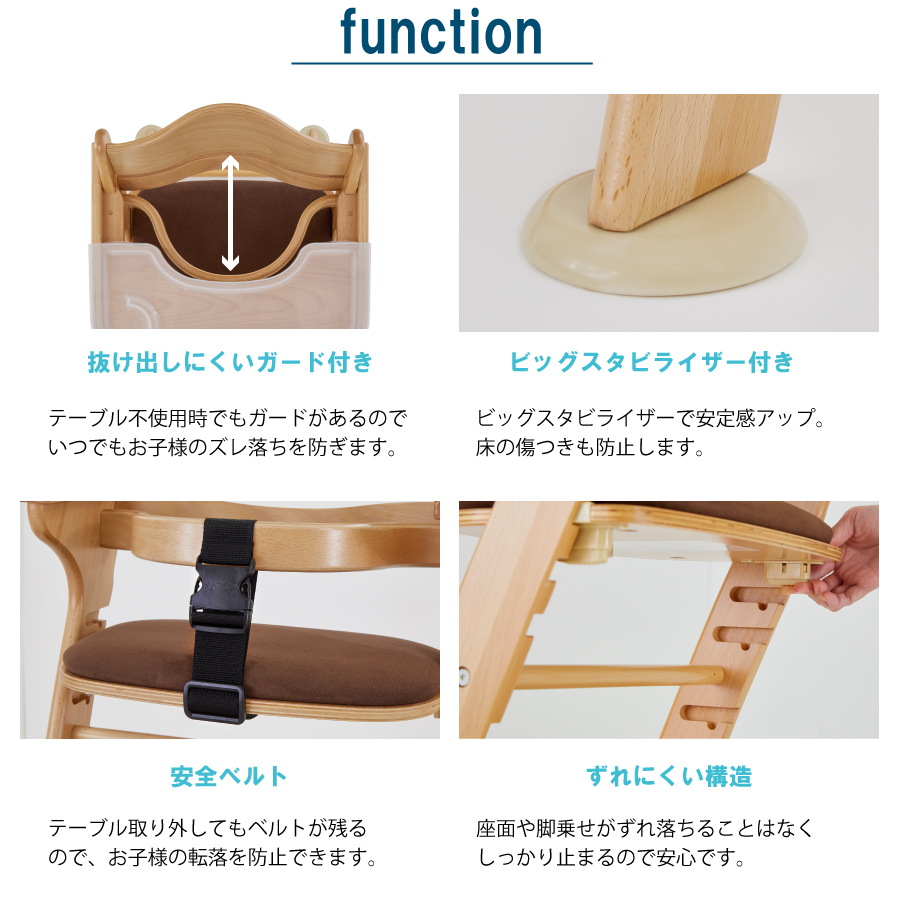 カトージ 木製ベビーハイチェア ファニカ(テーブル付き・テーブル ...