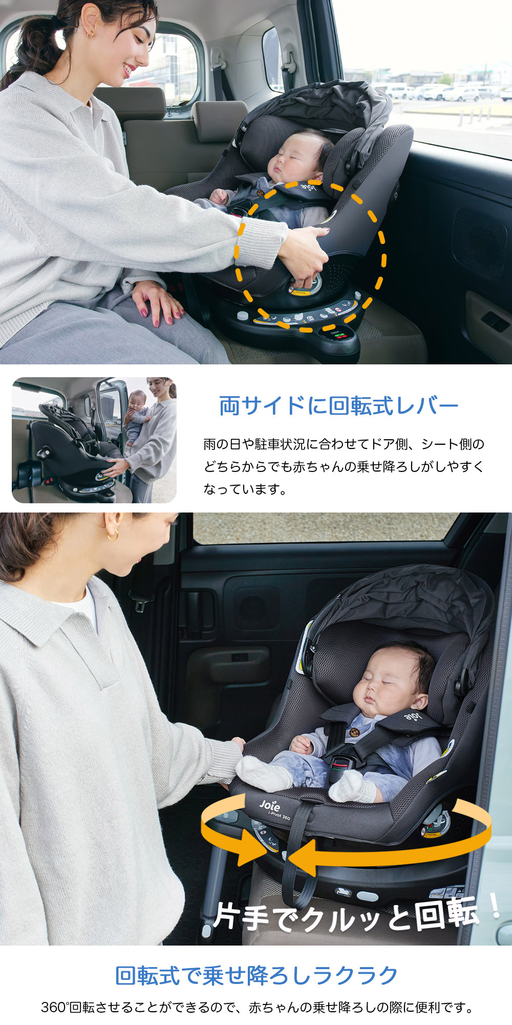 360度回転・片手で回転操作