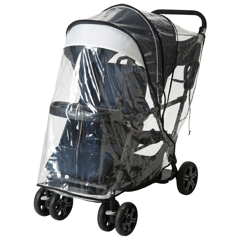 二人乗りベビーカー用レインカバー