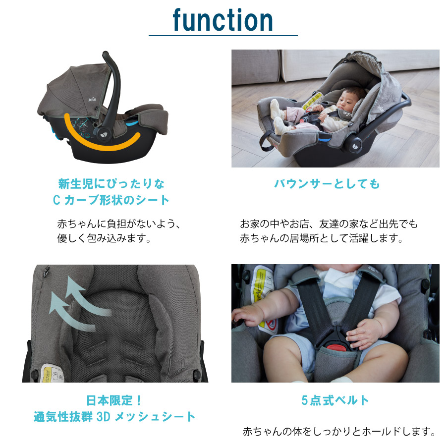 joie トラベルシステム2点セット 軽量コンパクトベビーカー ツーリスト【1ヶ月～体重15kg】+R44適合のチャイルドシート ジェム